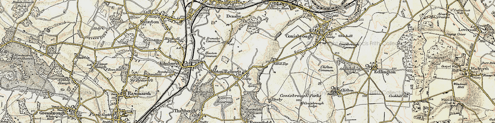 Old map of Hooton Roberts in 1903