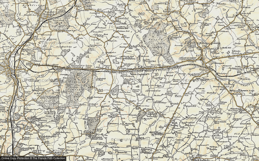 Old Map of Historic Map covering Bullocks in 1898-1899
