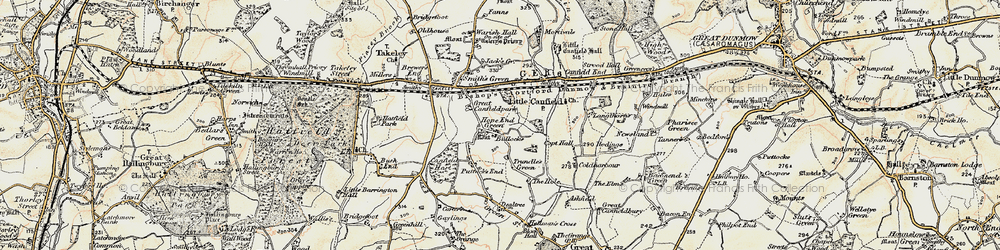 Old map of Hope End Green in 1898-1899