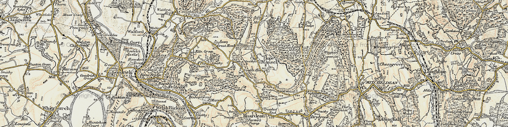 Old map of Hope Mansell in 1899-1900