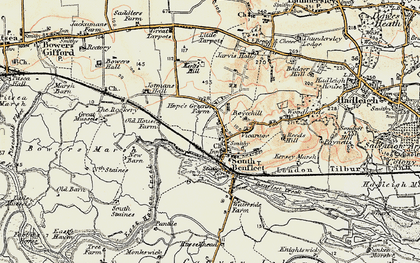 Old map of Hope's Green in 1898