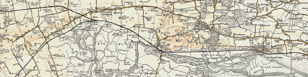 Old map of Hope's Green in 1898