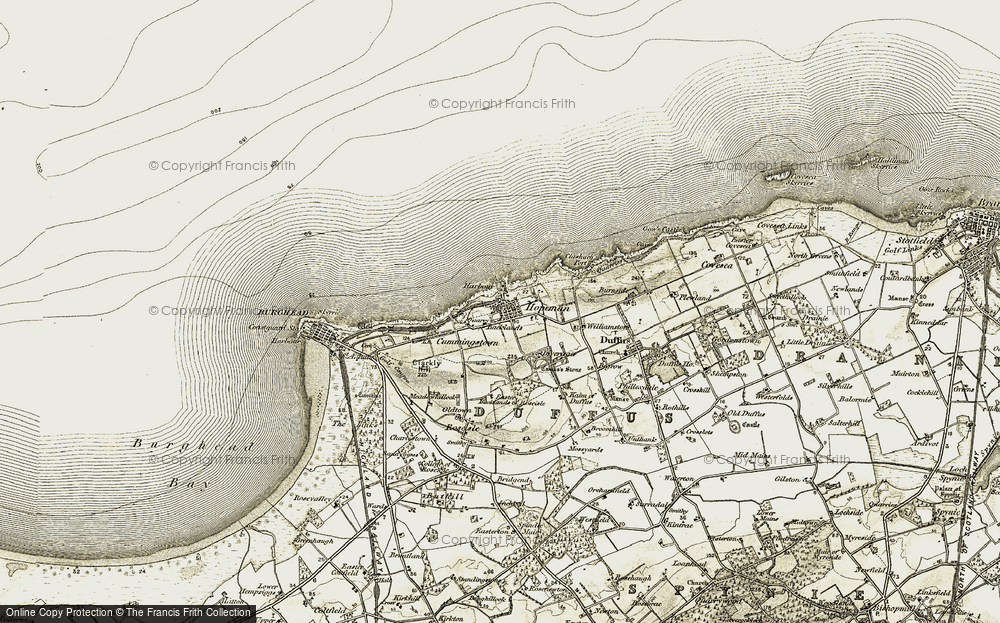 Old Map of Hopeman, 1910-1911 in 1910-1911