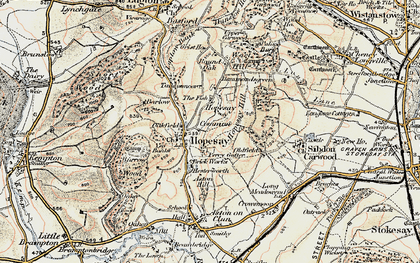Old map of Hopesay in 1901-1903