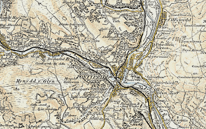 Old map of Hopkinstown in 1899-1900
