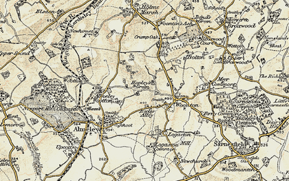 Old map of Hopley's Green in 1900-1901