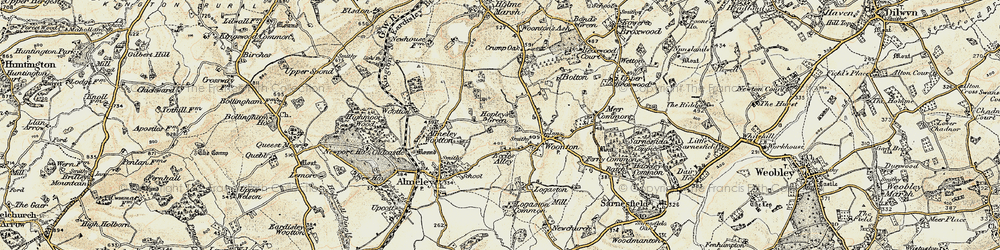 Old map of Hopley's Green in 1900-1901