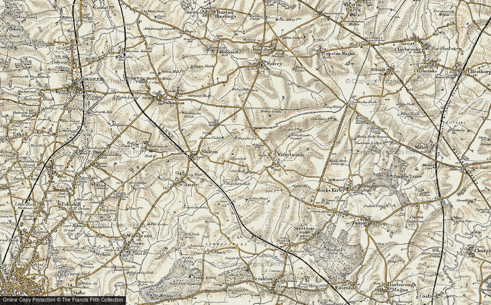 Old Map of Hopsford, 1901-1902 in 1901-1902