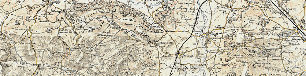 Old map of Llanbrook in 1901-1903