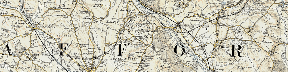 Old map of Hopton Heath in 1902