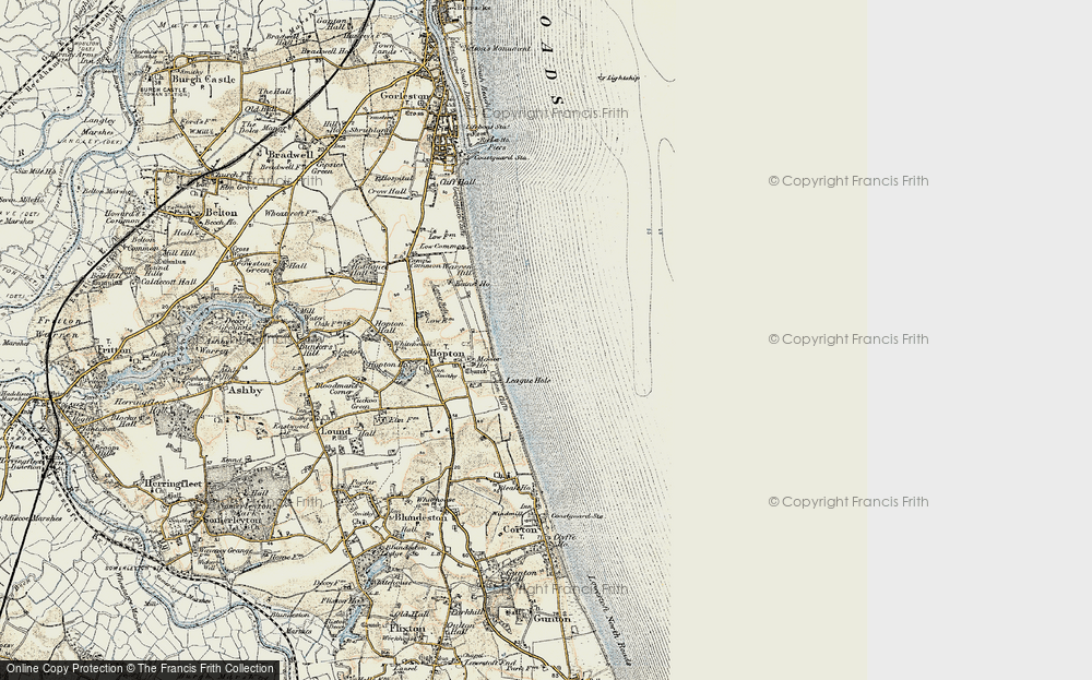 Old Map of Hopton on Sea, 1901-1902 in 1901-1902