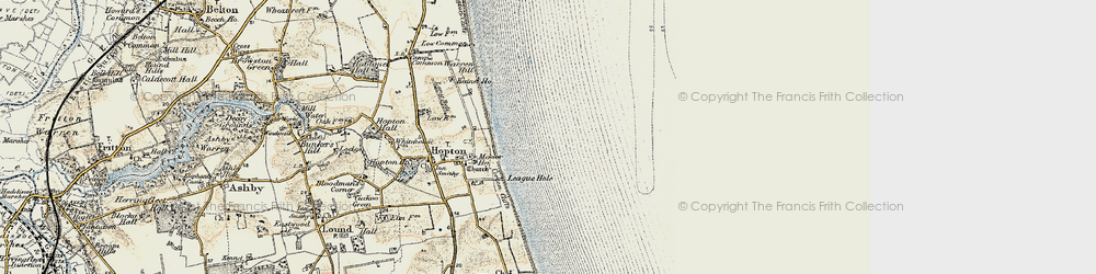 Old map of Hopton on Sea in 1901-1902