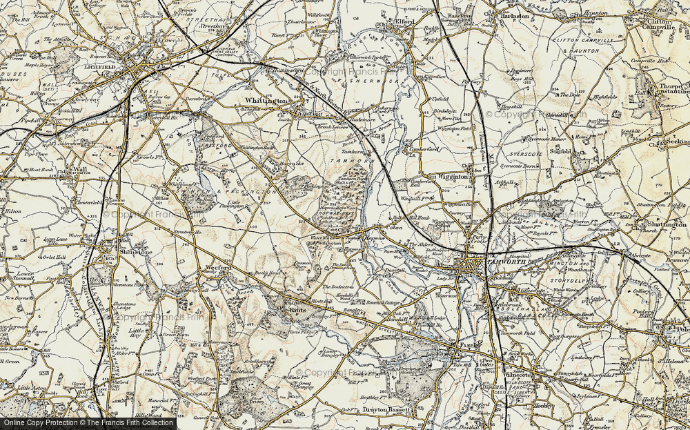 Old Map of Hopwas, 1901-1902 in 1901-1902