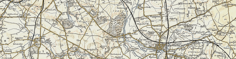 Old map of Hopwas in 1901-1902