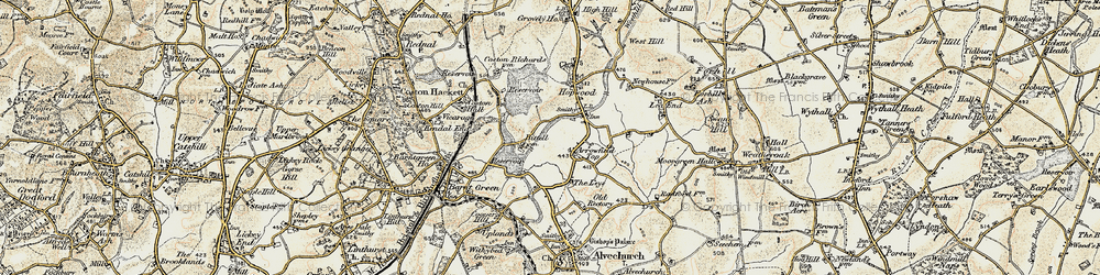 Old map of Hopwood in 1901-1902