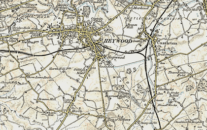Old map of Lane End in 1903