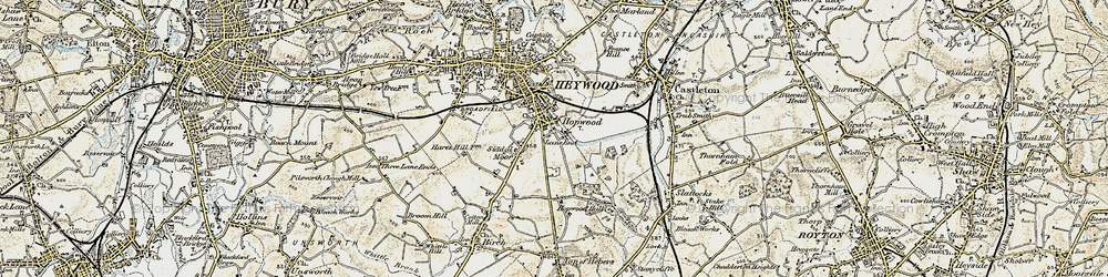 Old map of Hopwood in 1903