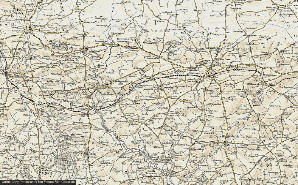 Old Map of Historic Map covering Worthen in 1900
