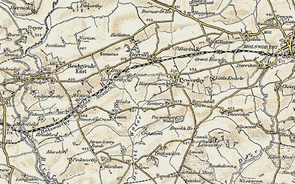 Old map of Worthen in 1900