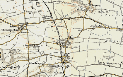 Old map of Horbling in 1902-1903