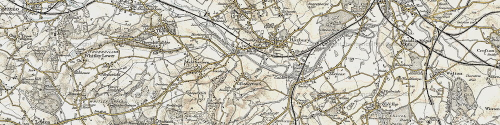 Old map of Horbury Bridge in 1903