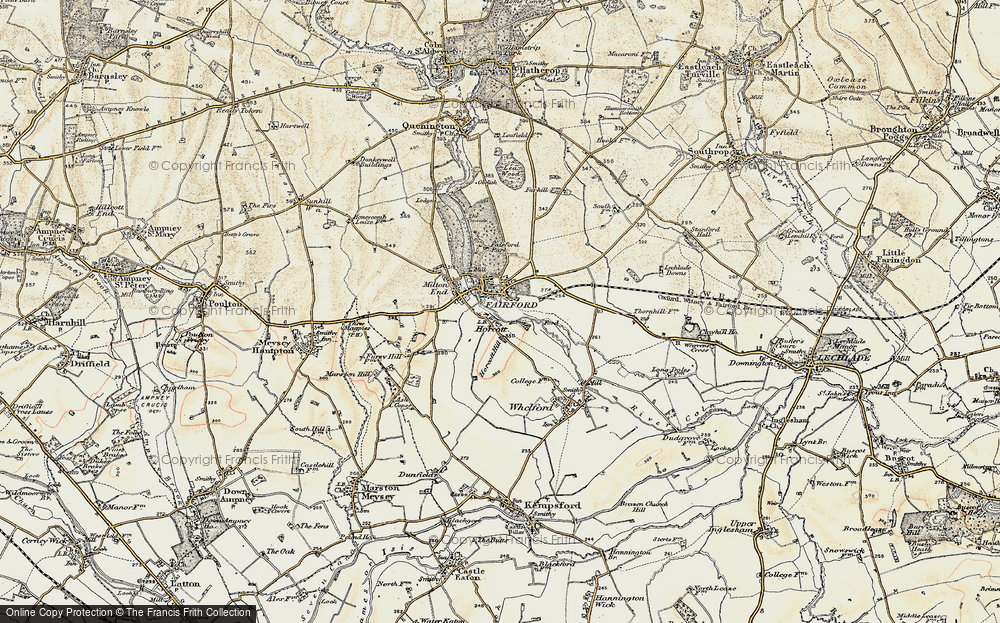 Old Map of Horcott, 1898-1899 in 1898-1899