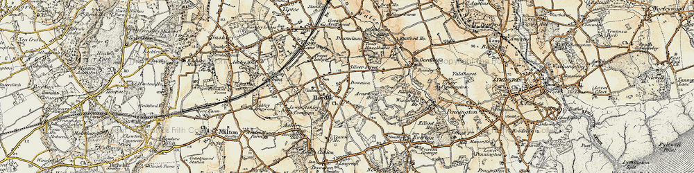 Old map of Arnewood Ho in 1897-1909
