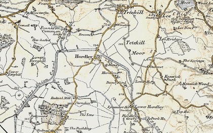 Old map of Hordley in 1902
