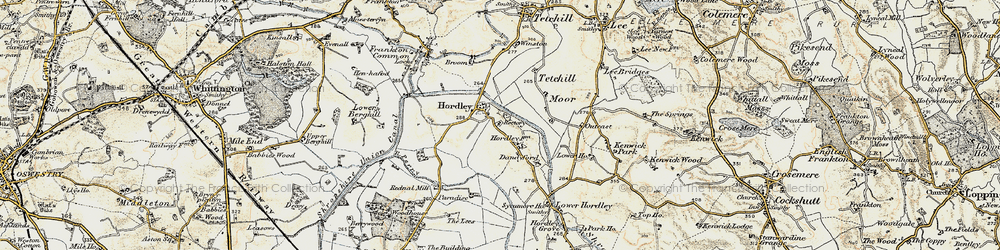 Old map of Hordley in 1902