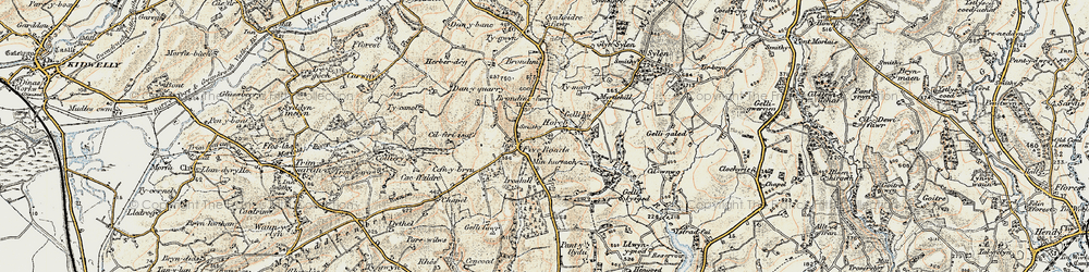 Old map of Brynygroes Fawr in 1900-1901