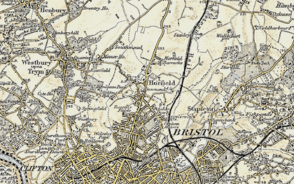 Old map of Horfield in 1899