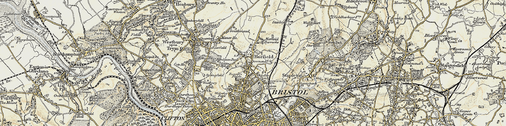 Old map of Horfield in 1899