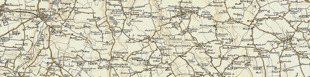 Old map of Horham in 1901