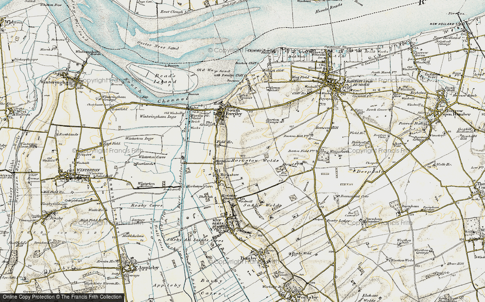 Old Map of Horkstow Wolds, 1903-1908 in 1903-1908