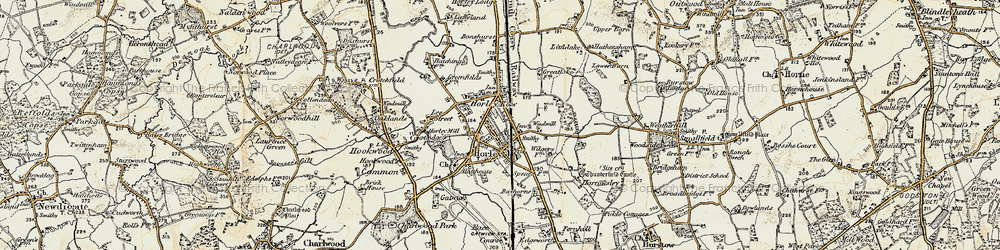 Old map of Horley in 1898-1909
