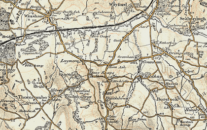 Old map of Bere Chapel in 1898-1899
