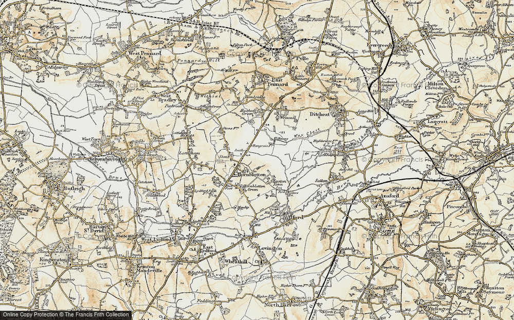 Old Map of Hornblotton, 1899 in 1899