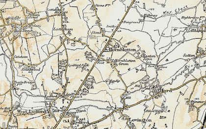 Old map of Hornblotton Green in 1899