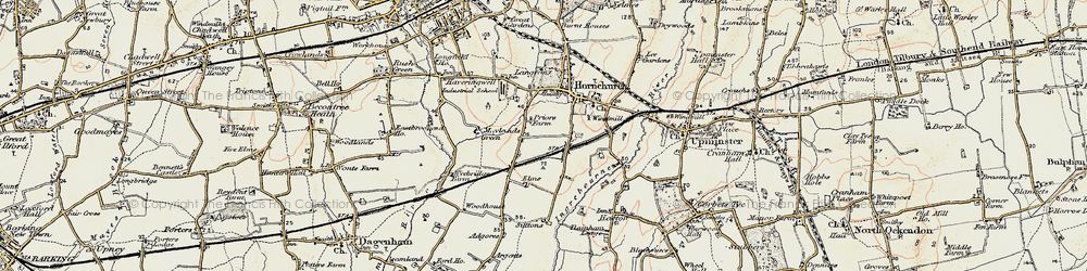 Old map of Hornchurch in 1898