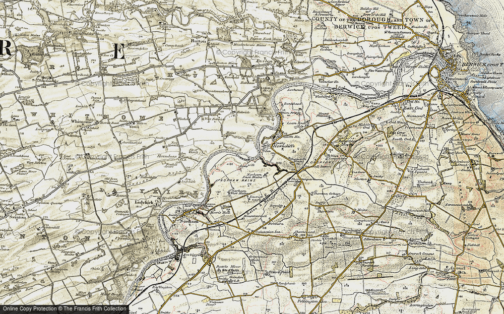 Old Map of Horncliffe, 1901-1903 in 1901-1903