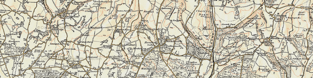 Old map of Horndean in 1897-1899