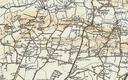 Old map of Hornestreet in 1898-1899