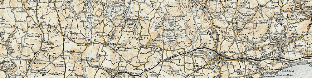 Old map of Hornick in 1900