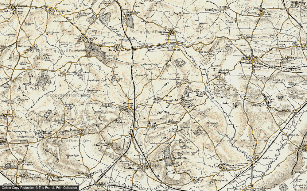 Old Map of Horninghold, 1901-1903 in 1901-1903