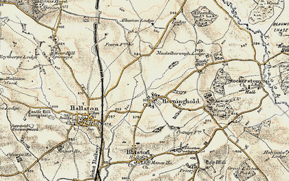 Old map of Belcher's Lodge in 1901-1903