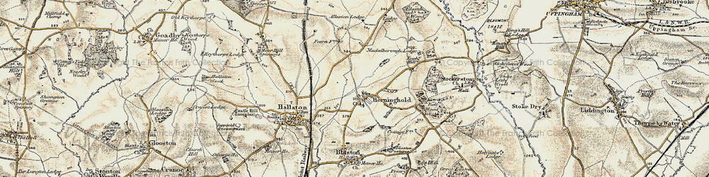 Old map of Horninghold in 1901-1903