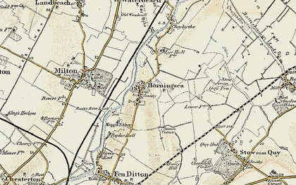 Old map of Horningsea in 1899-1901