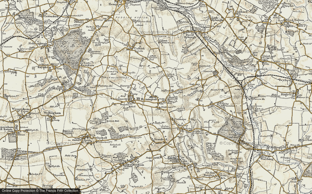 Old Map of Horningtoft, 1901-1902 in 1901-1902
