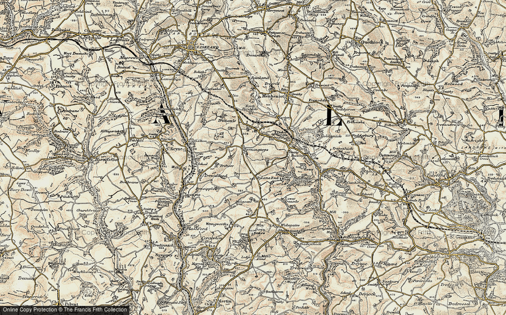Old Map of Horningtops, 1900 in 1900