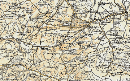 Old map of Horns Cross in 1898